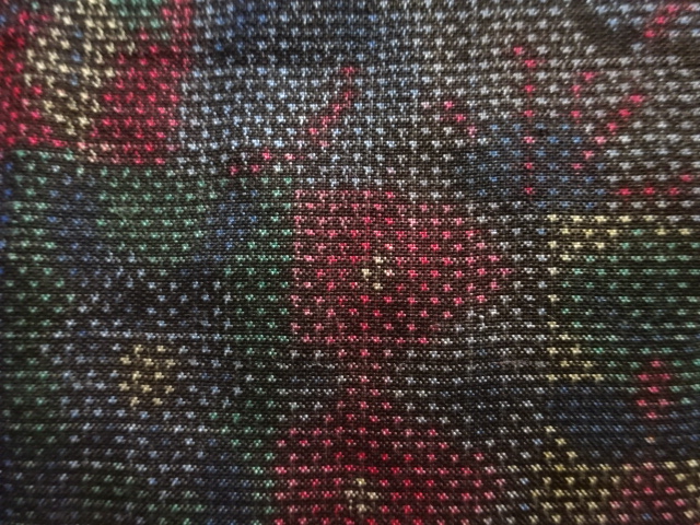 アンティーク　花更紗模様織り出し本場泥大島紬着物(5マルキ)